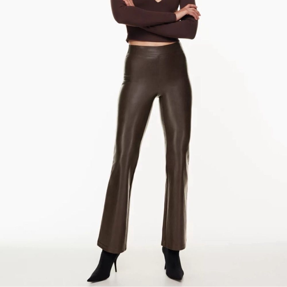 Aritzia ten by babaton upstage faux leather pants mocha brown
